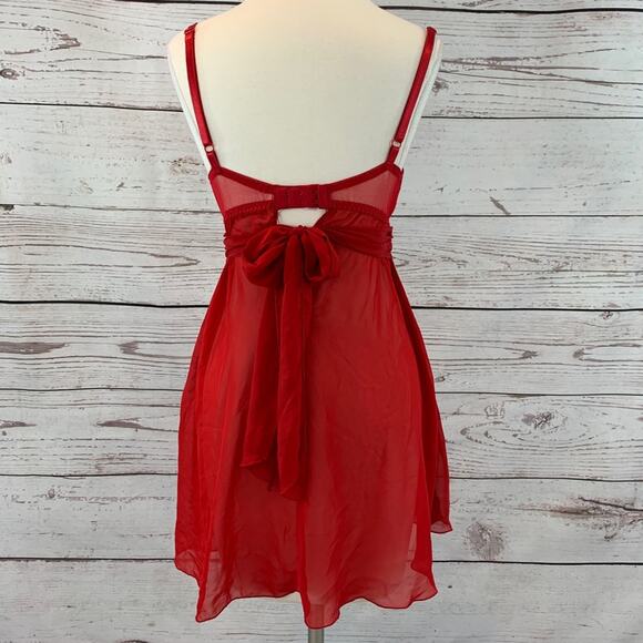 Inner Secrets red black negligee sheer - Picture 5 of 8